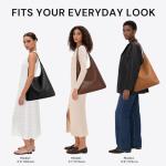 Hobo Bag for Women, Large Slouchy Shoulder Bag, Soft Vegan Leather Everyday Tote Purse, Stylish Handbag Fits 13.6'' Laptop