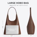 Hobo Bag for Women, Large Slouchy Shoulder Bag, Soft Vegan Leather Everyday Tote Purse, Stylish Handbag Fits 13.6'' Laptop