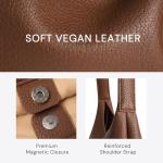Hobo Bag for Women, Large Slouchy Shoulder Bag, Soft Vegan Leather Everyday Tote Purse, Stylish Handbag Fits 13.6'' Laptop