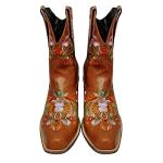 gloryinterest Cowboy Boots for Women Ankle Cowgirl Boots Western Flower Embroidered Square Toe Chunky Heel Stitched Retro Black Brown Red Blue Yellow Purple US5.5-10.5, yellow, 38
