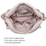 Dasein Beige Vegan Leather Rhinestone Hobo Bag