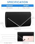 TINDTOP Clutch Purses for Women, PU Leather Formal Evening Bags Shoulder Party Handbags Wedding Cocktail Prom Clutches