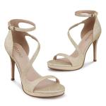 CELLENZ Stiletto Women High Heels: Platform Heel for Women Dressy - Champagne Gold Heels Prom Comfortable - Strappy Heeled Wedding Shoes Size 9.5