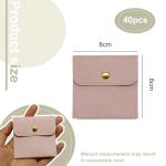 40pcs Pink Microfiber Jewelry Pouch Button Bag 8 x 8cm, Jewelry Packaging Bag Luxury Small Favor Bags Jewelry Gift Bags for Earrings Necklaces Bracelet Ring