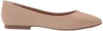 Amazon Essentials Women's Pointed-Toe Ballet Flats, Beige Faux Leather, 9