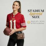 VOULEZVUE Clear Crossbody Purse for Women Stadium Approved 7.25" x 5.25" - Anti-Yellowing UV TPU Luxury Bag with Wallet Insert & 43" Chain Strap (Brown/Gold)