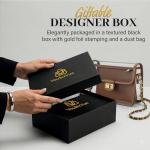 VOULEZVUE Clear Crossbody Purse for Women Stadium Approved 7.25" x 5.25" - Anti-Yellowing UV TPU Luxury Bag with Wallet Insert & 43" Chain Strap (Brown/Gold)