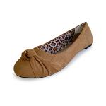 Epic Step Ballet Flats for Women, Comfortable Slip on Faux Suede Round Toe, Ballerina Dressy Flat Shoes (Cognac, 8)