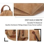 KL928 PU Leather Vintage Backpack – Large Casual Daypack Outdoor Travel Rucksack Hiking Backpacks for Men Women