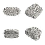 Tngan Women Luxury Crown Shaped Crystal Evening Clutch Elegant Rhinestones Party Handbag and Purse, Silver