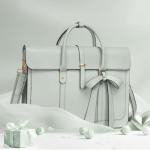 MOSISO Laptop Bag for Women, 15-15.6 inch PU Leather Laptop Shoulder Bags Convertible Backpack, 16 inch Messenger Bags Casual Handbag Work Briefcase Travel Computer Bag with Bowknot, Sage Green