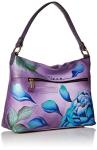 Anna by Anuschka Women's Genuine Leather Large Hobo Handbag | Hand Painted Original Artwork | Zip-Top Organizer | Precious Peony