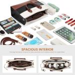 LOVEVOOK Laptop Bag for Women 15.6 Inch Waterproof Teacher Work Tote Bag Professional Office Business Computer Briefcase with Clutch Purse Large Capacity Shoulder Messenger Bag, Brown/Black/White