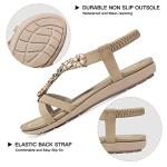 SHIBEVER Flat Sandals for Women Dressy: Summer Comfy Dress Sandals- Comfortable Walking Cushioned Flats Womens Sandal Apricot Size 8.5