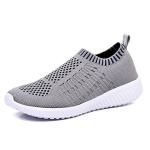 TIOSEBON Women's Slip On Walking Tennis Shoes Casual Mesh-Comfortable Work Workout Running Sneakers 6 US Gray