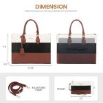 LOVEVOOK Laptop Bag for Women 15.6 Inch Waterproof Teacher Work Tote Bag Professional Office Business Computer Briefcase with Clutch Purse Large Capacity Shoulder Messenger Bag, Brown/Black/White