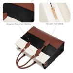 LOVEVOOK Laptop Bag for Women 15.6 Inch Waterproof Teacher Work Tote Bag Professional Office Business Computer Briefcase with Clutch Purse Large Capacity Shoulder Messenger Bag, Brown/Black/White