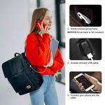 Vintage Leather Laptop Backpack for Women with USB Port