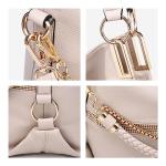 Dasein Beige Vegan Leather Rhinestone Hobo Bag