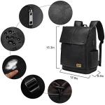 Vintage Leather Laptop Backpack for Women with USB Port