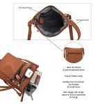 Cognac Crossbody Purse with Multi-Pocket Design