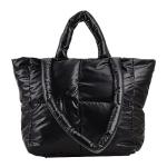 Puffer Tote Bag for Women in Black
