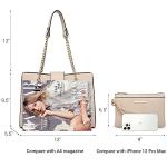 Chic Beige Tote Bag with Matching Clutch
