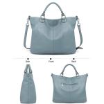Kattee Women's Blue Soft Leather Tote Bag