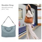 Kattee Women's Blue Soft Leather Tote Bag