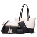 Stylish 4-Piece Women's Leather Tote and Satchel Set