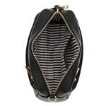 FashionPuzzle Small Black Triple Zip Crossbody Bag