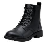Vepose Women's Black Lace-Up Combat Boots