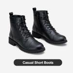 Vepose Women's Black Lace-Up Combat Boots