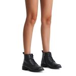 Vepose Women's Black Lace-Up Combat Boots