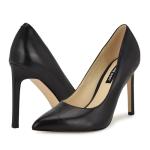 Nine West Tatiana Black Leather Pumps, Size 10