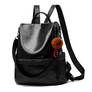 CHERUTY Black PU Leather Anti-Theft Backpack Purse