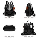 CHERUTY Black PU Leather Anti-Theft Backpack Purse
