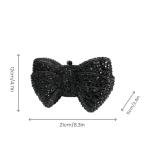 Elegant Black Bowknot Evening Clutch with Rhinestones
