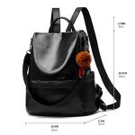 CHERUTY Black PU Leather Anti-Theft Backpack Purse