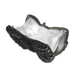 Elegant Black Bowknot Evening Clutch with Rhinestones