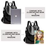 CHERUTY Black PU Leather Anti-Theft Backpack Purse
