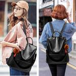 CHERUTY Black PU Leather Anti-Theft Backpack Purse