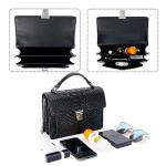 Aiqudou Luxury Leather Top Handle Bag - Snake Black