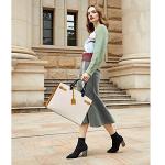 Stylish Beige Leather Laptop Briefcase for Women
