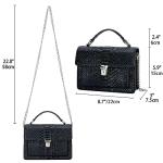 Aiqudou Luxury Leather Top Handle Bag - Snake Black