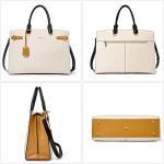 Stylish Beige Leather Laptop Briefcase for Women