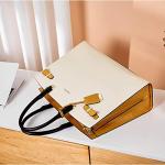 Stylish Beige Leather Laptop Briefcase for Women