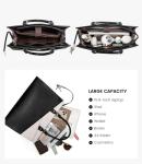 LOVEVOOK Women's Leather Laptop Tote Bag with Clutch