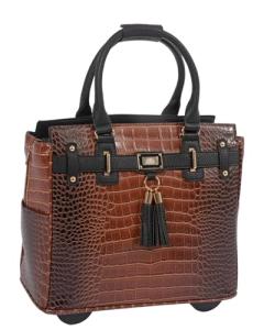 Designer Rolling Laptop Bag for Women - Manhattan