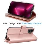 Rose Gold iPhone 16 Wallet Case with Card Slots